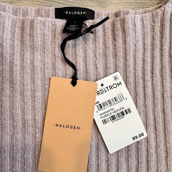 NWT Halogen Puff Sleeve Square Neck Sweater in Purple Heaven Small‎ Off Shoulder - Picture 8 of 11